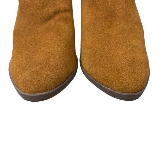 BP. Heath Brown Suede Back Zip Block High Heel Ankle Bootie EUC Womens Size 9.5M - Picture 3 of 12